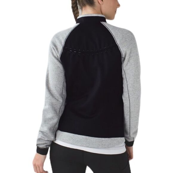 Lululemon Var-City Bomber Jacket Black / Heathered Black 8 - Picture 2 of 5